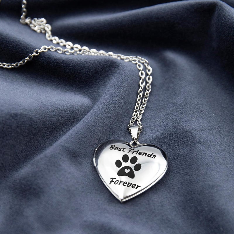 PHOCKSIN Locket Necklace for Women Black/Gold/Silver Locket Necklace Oval/Round/Heart Photo Necklace New Years Gifts for Girls - Image 4